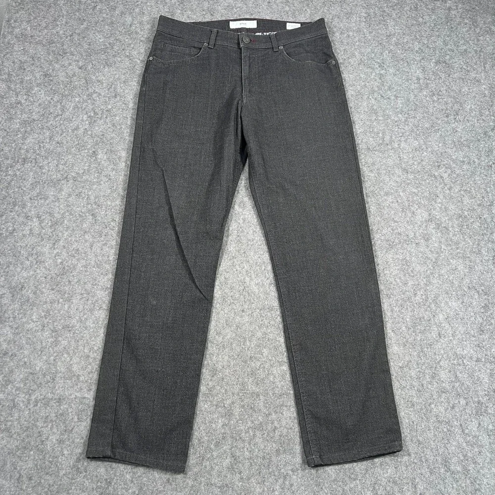 Brax Gray Cooper Fancy‎ Regular Fit Straight Leg Dress Chino Pants Mens 31x29